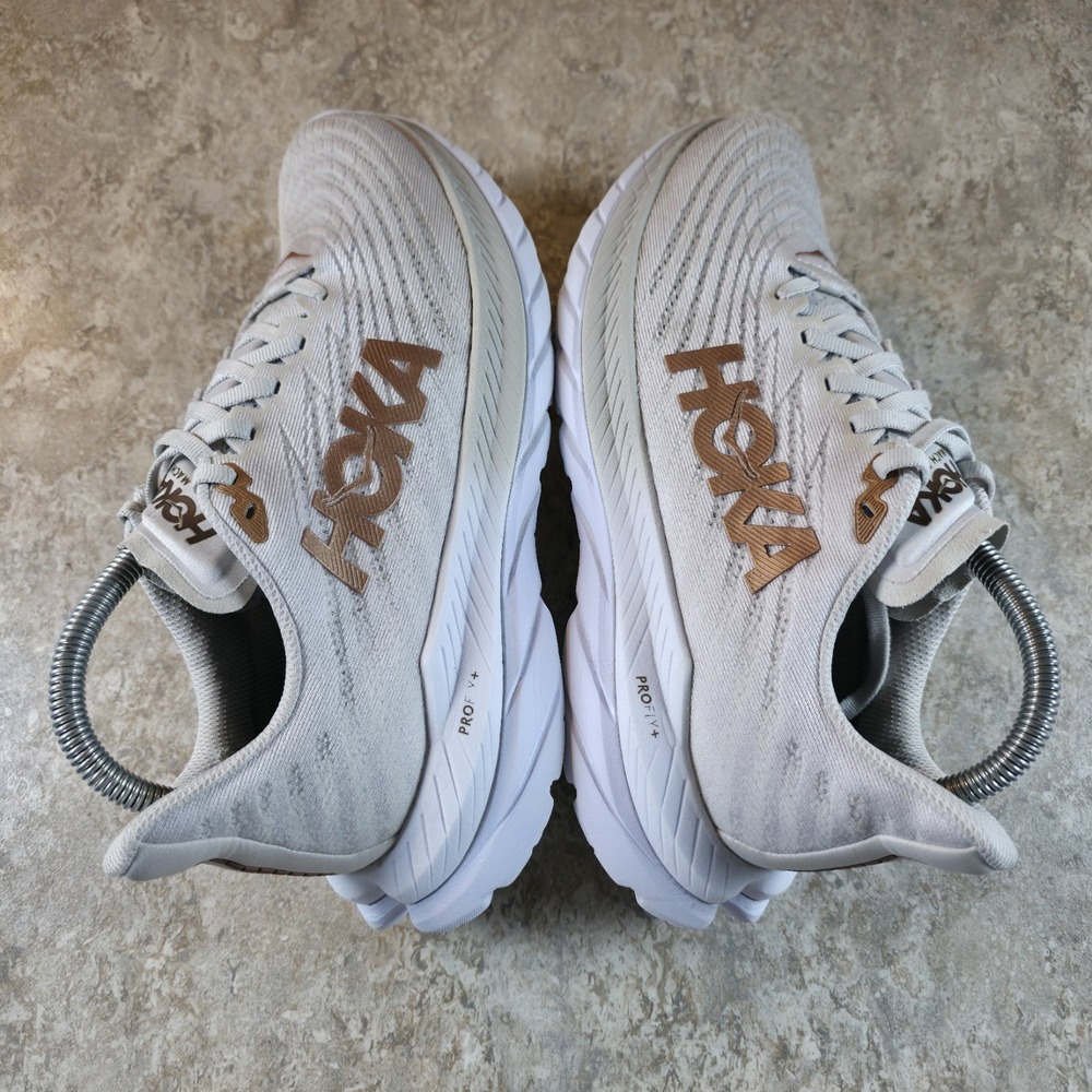 Hoka One One Mach 5 Womens Size 8.5 B White Copper Running Shoes Sneakers - Picture 3 of 9
